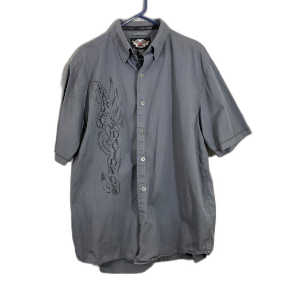 Harley Davidson Motorcycles Button Down collar Shirt Men's L embroidered Logo - Picture 1 of 11